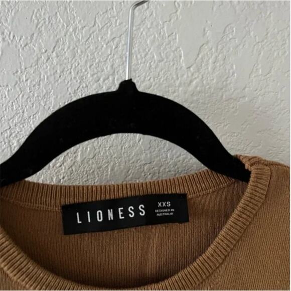 Lioness Military Minds Ruched Dress in Camel - Picture 4 of 5